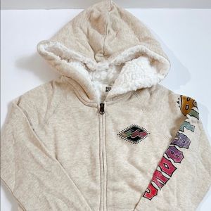 New Billabong Brown Zip Up Hoodie XS Youth
